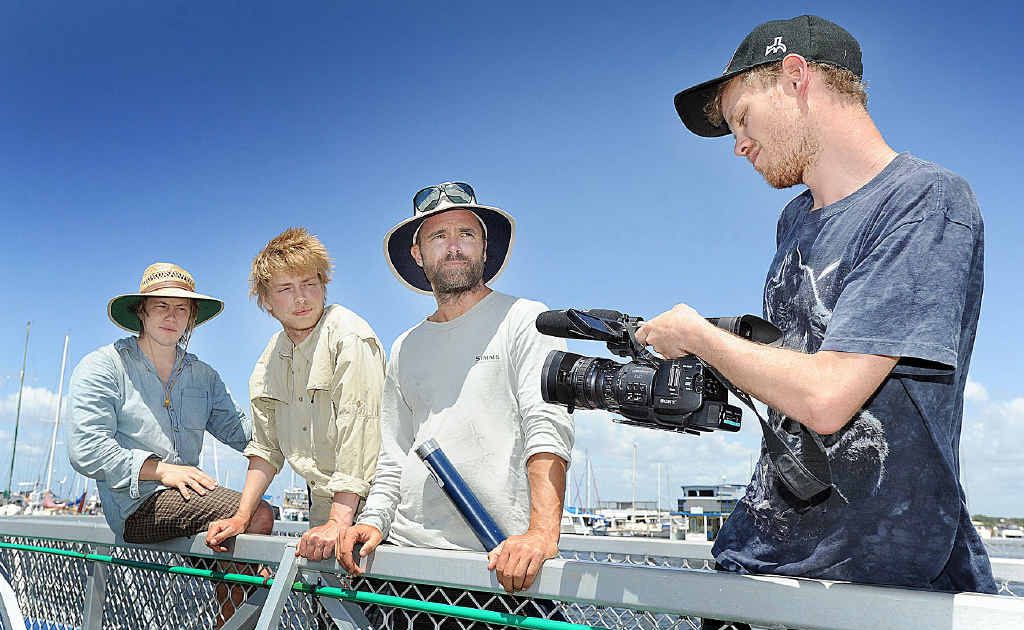 Movie makers (L-R) Rolf Nylinder, Peter Christensen, Lars Lenth and cameraman Mathis Jensen. Movie makers (L-R) Rolf Nylinder, Peter Christensen, Lars Lenth and cameraman Mathis Jensen.